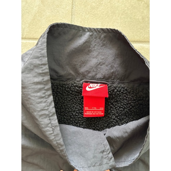 Nike Air Jacket Mens 2XL Black Fleece Woven Outdoor Sporty Vintage‎ Athletic - Picture 8 of 11